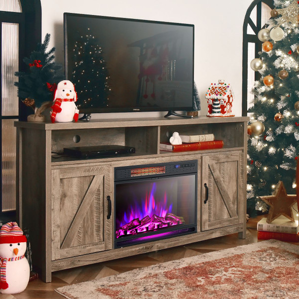 25-Inch Electric Freestanding & Recessed Fireplace with Remote product image