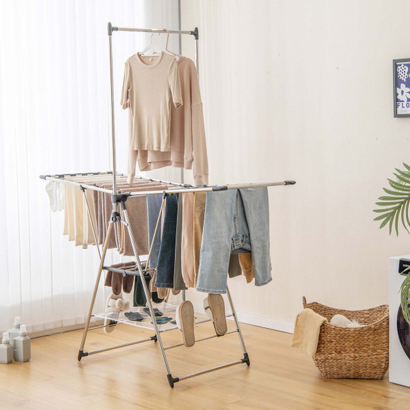 Clothes Drying Rack with 6-Level Adjustable Height product image