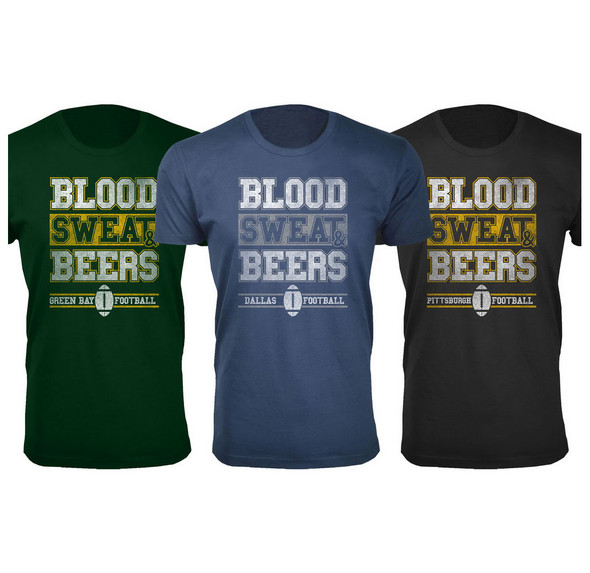 Men's Blood Sweat & Beers Football Cotton T-Shirts product image