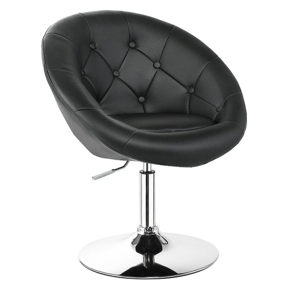 Adjustable PU Leather Swivel Chair with Round Tufted Back product image
