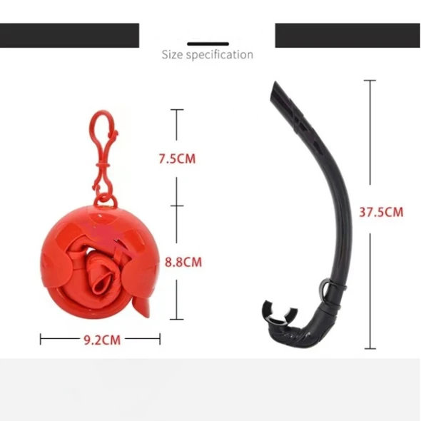 Diving Snorkel Portable Foldable Multi-color Silicone Freediving Snorkel For Swimming Diving Color Pink product image