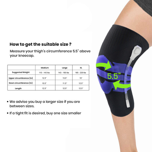 Knee Compression Support Sleeve with Patellar Gel Pad product image