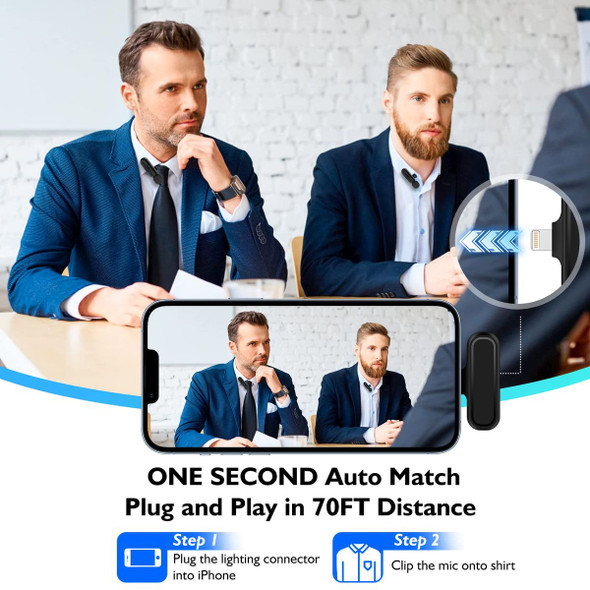 Clip-on Wireless Lavalier Microphone for iPhone & iPad (2-Pack) product image