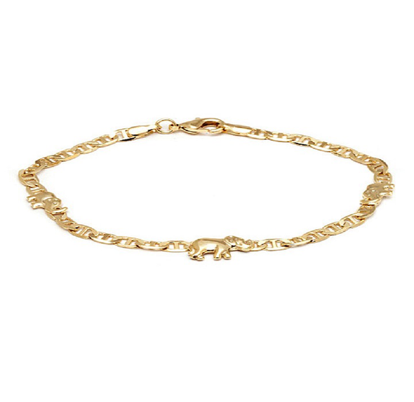 Gold Plated Triple Elephant Bracelet product image