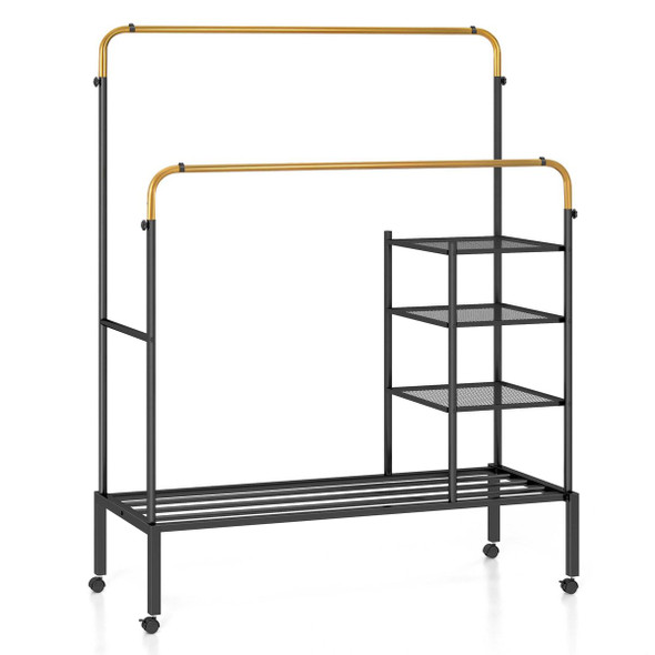 Height-Adjustable Double Rods Garment Rack  product image