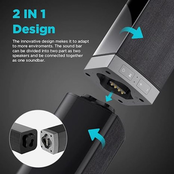 Mzeibo® 2 ch. Sound Bar with Remote, KY2020D product image