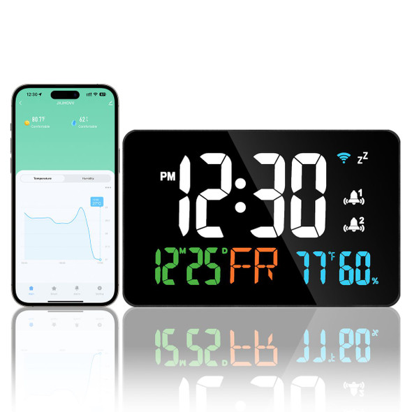 Digital Alarm Clocks for Bedrooms,Dual Alarms,Temperature,Humidity,Date,Snooze,Accurate time,Easy to Read For Kid Elder(White) product image