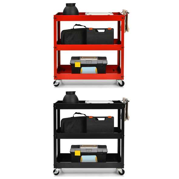 3-Tier Utility Cart with Steel Frame and Four Wheels product image