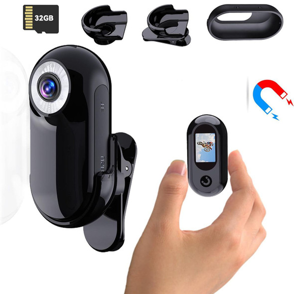 Mini Pocket Action Camera 1080P with 32GB Card Sports Camera Pocket Body Camera Helmet Vlogging Camera Multifunction Video Recorder Helmet Bicycle product image