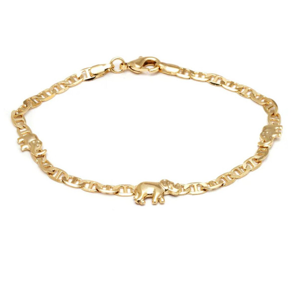 18K Gold Plated 10-Inch Elephant Charm Anklet product image