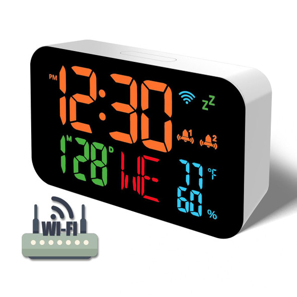 Digital Alarm Clock, Desk Clock with Temperature Humidity,Calendar,Week,Accurate time,Snooze,12/24 H, for bedrooms,Office,4 Level of Brightness product image