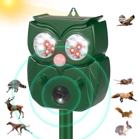 Ultrasonic Pest Repeller Outdoor,Solar Animal Repeller with Motion Sensor,Cat Deterrent,Waterproof to Repel Dogs,Raccoons,Foxes,Rabbits product image