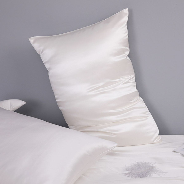 1Pcs 100% Pure Mulberry Silk Pillowcase for Hair and Skin, Allergen Resistant Dual Sides, 600 Thread Count Silk Bed Pillow Cases with Hidden Zipper, Standard Size,51 x 66 cm, White product image