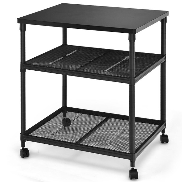  3-Tier Wheeled Printer Stand with Adjustable Shelf  product image