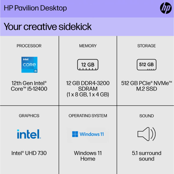 HP® Pavilion Desktop i5-12400 product image