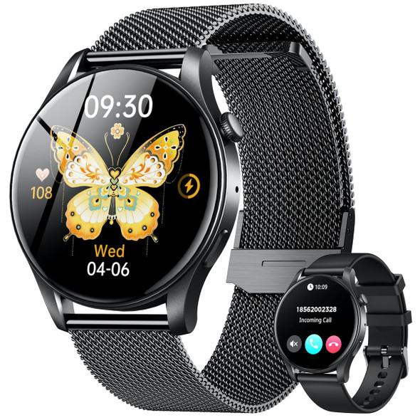 Smartwatch for Men 1.43" Touchscreen Smart Watch Answer/Make Call with  Sleep Monitor 100+ Sports Modes Fitness Tracker for Android iOS(1Pack-Black) product image