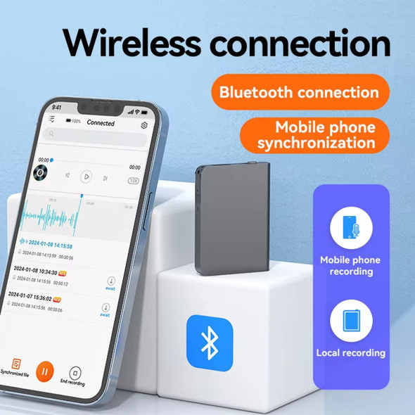 App-Controlled Bluetooth Voice Recorder 64 GB Card with Noise Reduction and Playback product image