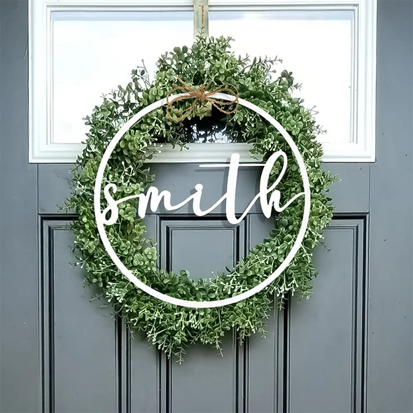 Personalized Minimalist Metal Circle Name Sign product image