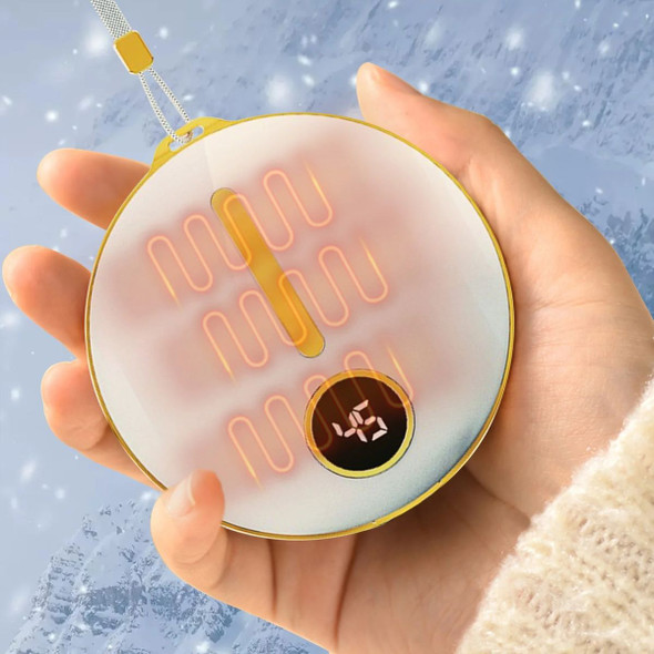 2 In 1 Portable Hand Warmer Rechargeable Pocket Heater with Digital Display for Camping Hunting Mans Woman Winter Gifts,White product image