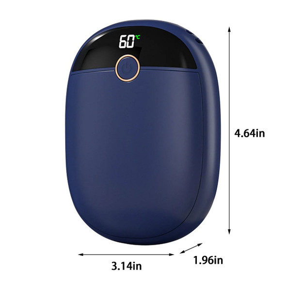 2 In 1 Portable Hand Warmer Rechargeable Pocket Heater with Digital Display for Camping Hunting Mans Woman Winter Gifts,Blue product image