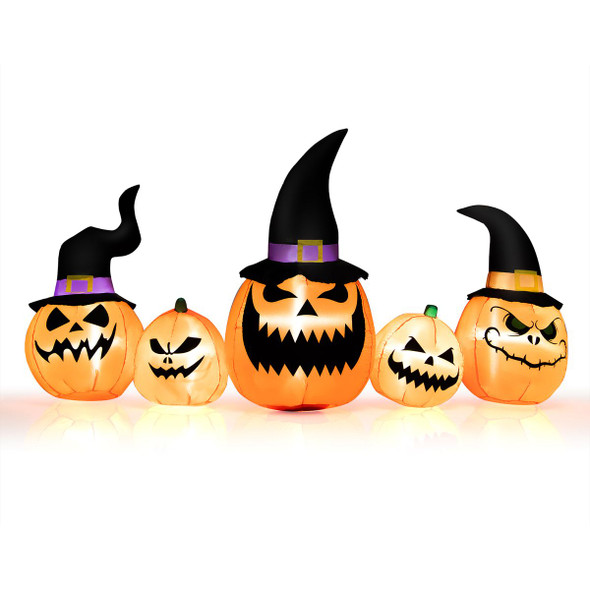 8-Foot-Tall Halloween Inflatable Pumpkin Family with LED Lights product image