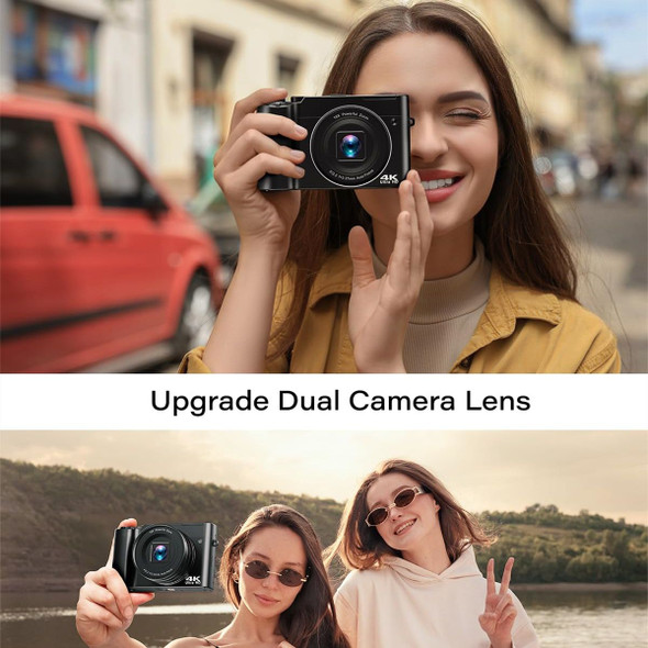 4K Digital Camera for Photography Dual 64MP 16X Digital Zoom Autofocus Vlogging 2.8" Screen Compact Travel Camera with 32GB SD Card,Anti-Shake,Flash product image
