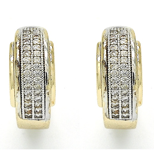Gold Plated 2-Tone Diamond Accent Earrings product image