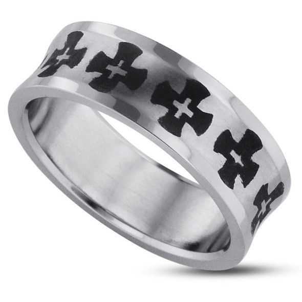 8mm Men's Cross Titanium Ring Wedding Band product image