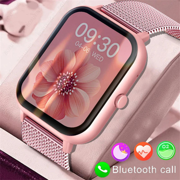 Smart Watch for Men Women Fitness, Bluetooth Call Smartwatch, Sport Mode Rate Monitor Steps Counter IP67 Waterproof Pink product image