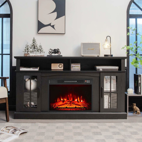 Fireplace TV Stand for TVs up to 65" with Side Cabinets and Remote product image