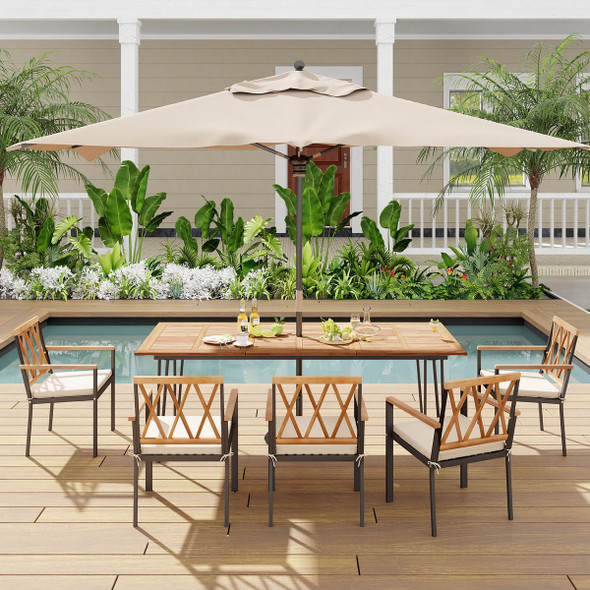 86.5" Outdoor Dining Table with Acacia Wood product image