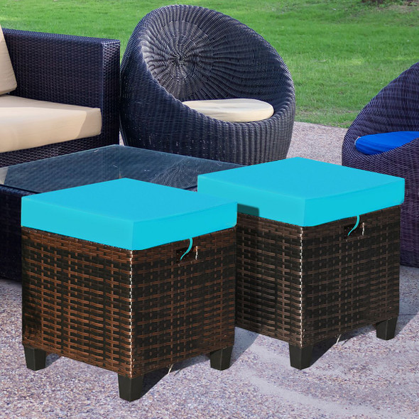 Rattan Cushioned Ottoman (2-Pack) product image