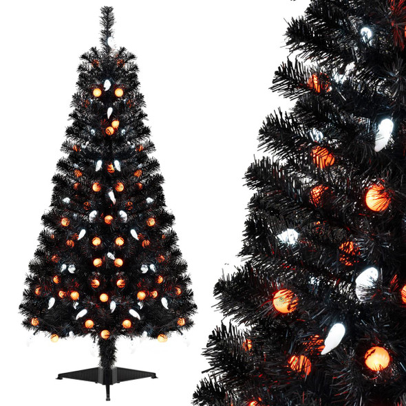 4.5-foot Artificial Tree with 65 Pumpkin and Ghost Decorations product image