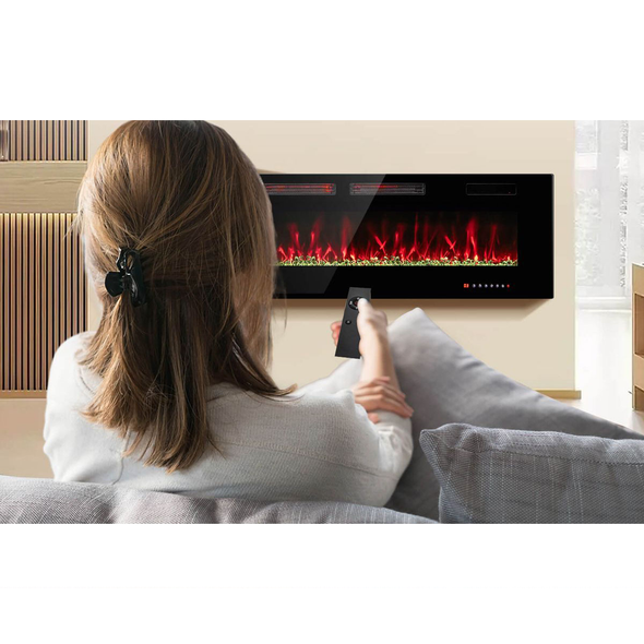 Ultra-Thin Electric Fireplace with Decorative Crystals (4 Sizes) product image