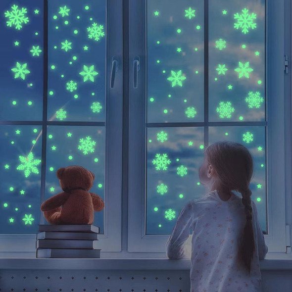 Glow-in-the-Dark Snowflake Window Clings, 47 ct. product image