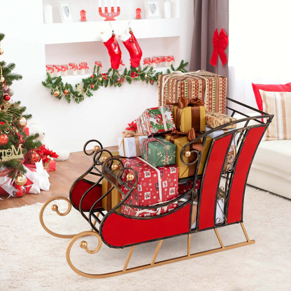 23" Christmas Santa Sleigh with 2-Tier Shelf product image