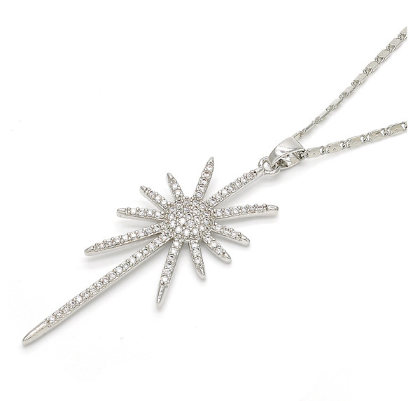Micro Pave Rhodium Plated Sterling Silver Necklace product image