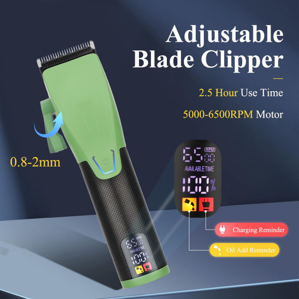 Professional Hair Clippers for Men, Barber Clippers and Trimmer Set with Cordless Electric Razor and LCD Display(Green) product image