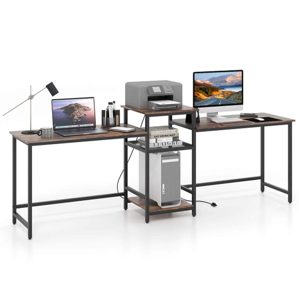 97-Inch Double Computer Desk with Power Outlets product image