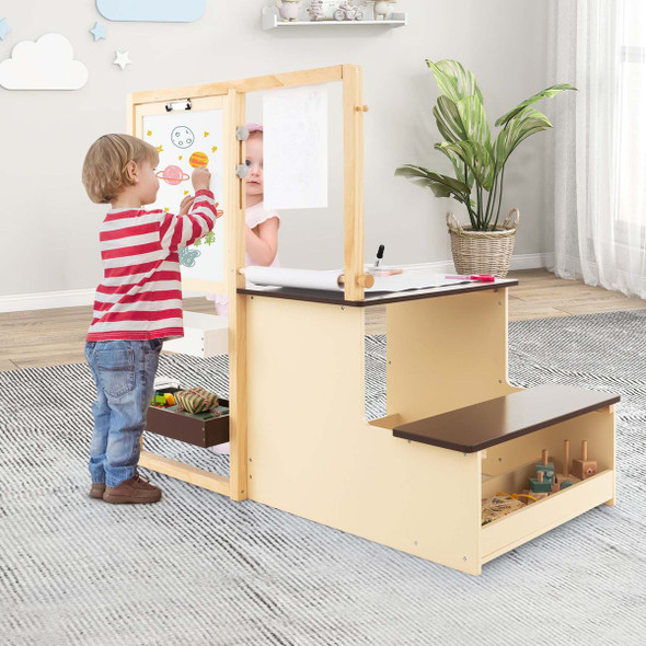 Kids' Art Center Wooden Table Bench Set product image