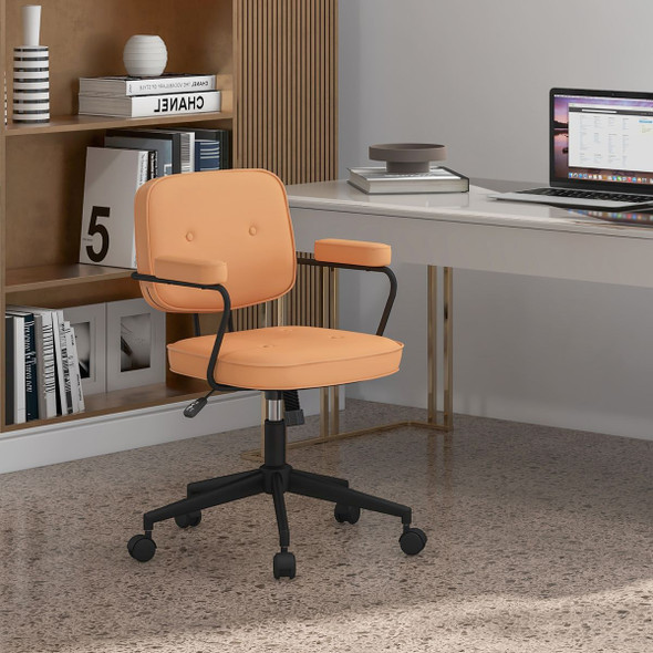 PU Leather Office Chair with Rocking Backrest and Ergonomic Armrest product image