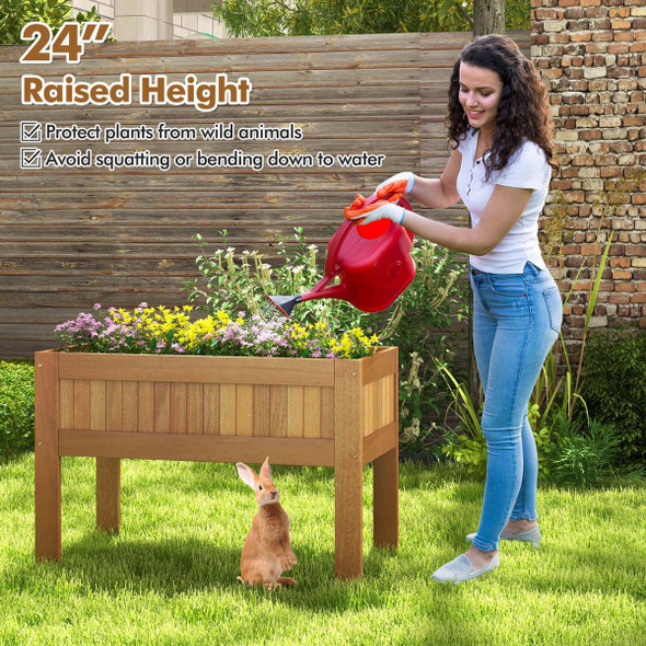 Solid Wood Elevated Planter Box with Legs product image
