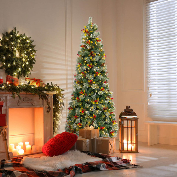 5/7.5/9FT Artificial Christmas Tree with Branch Tips and Festive Charms product image
