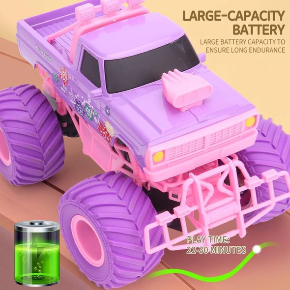 2.4G Electric Remote Control Pickup Car, Anti-Collision RC Off-Road Vehicle RC Racing Pink/Purple Car Toy, Birthday Christmas Gift for Children product image