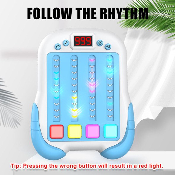 Interactive Rhythm Game Machine for Kids, Handheld Music & Light Puzzle Toy, Quick Push Pop Game (Blue) product image