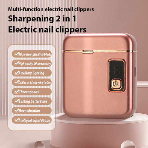 Electric Nail Clipper with 3 Speed Levels and Nail Clip Storage, LCD Digital Display, USB Rechargeable Electric Nail Trimmer,(Rose Gold) product image