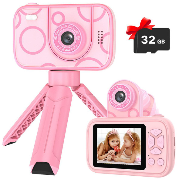 Camera Toys for Kids Ages 3-12,Kids Camera with Flip Lens for Selfie and Video,HD Digital Camera,Christmas Birthday Party Gifts,Pink product image