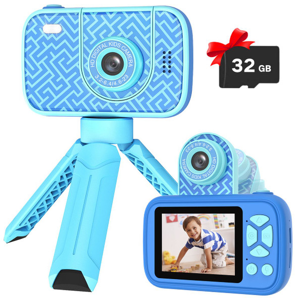 Camera Toys for Kids Ages 3-12,Kids Camera with Flip Lens for Selfie and Video,HD Digital Camera,Christmas Birthday Party Gifts,Blue product image