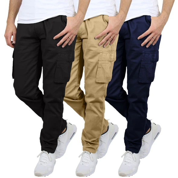 Men's Flex-Stretch Cotton Cargo Pants (1 to 3-Pack) product image