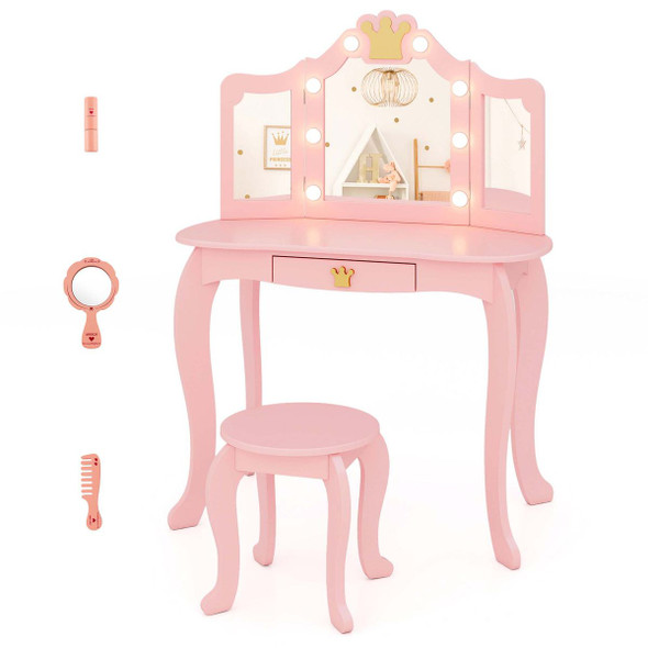 Kids Lighted Princess Vanity Table and Chair  product image